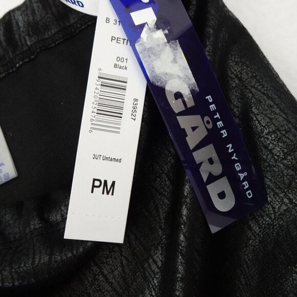 Peter Nygard Tapered Pants Women's Petite Size MP Black Crackle Stretch - Picture 8 of 8